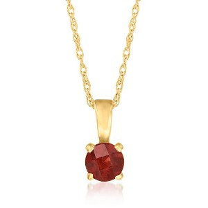 Pure Collection by Ross-Simons 0.28 Carat Garnet Pendant Necklace in 14kt Yellow Gold - 1 of 4
