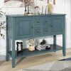 VYNXARIA 59-Inch Dark Blue Console Tables with Drawers and Bottom Shelf - 2 of 4