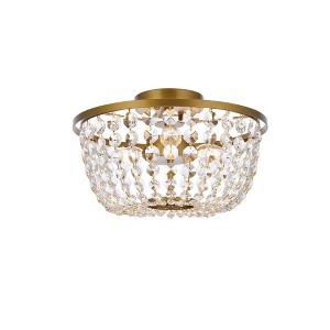 Elegant Lighting Cora 3 - Light Flush Mount in  Brass - 1 of 4