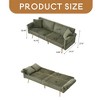 79 inch corduroy sofa bed, foldable double sofa bed with folding armrests, suitable for living rooms - Leovsnove - 4 of 4