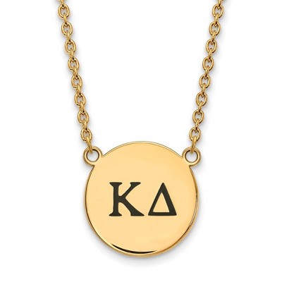 Black Bow Jewelry 14k Yellow Gold Plated Sterling Silver Kappa Delta Greek Life Necklace 18 Inch