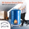 55 Gallon Drum Dolly,Heavy-Duty Steel1000lbs 55 Gallon Barrel Dolly Cart Drum Caddy,with Steel Frame 4 Swivel Casters Wheel - 3 of 4
