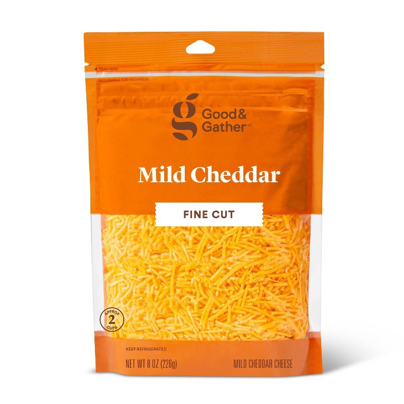Finely Shredded Mild Cheddar Cheese - 8oz - Good & Gather&#8482;, 1 of 5