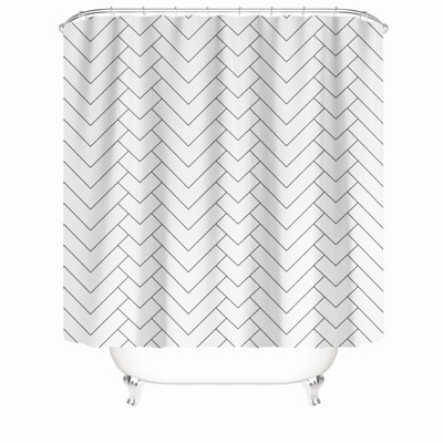 Overlapping Grid Shower Curtains for Bathroom Waterproof Fabric Bath Curtain Durable Soft Stylish Bathroom Decor 72x72 Inch