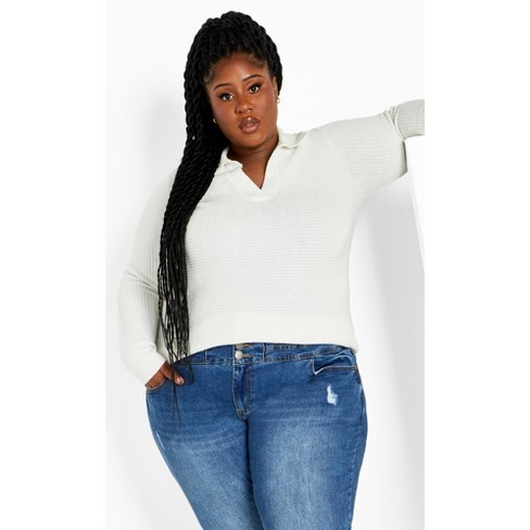 Plus size outlet ivory sweater