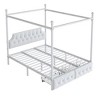 YOOCOZZ Queen Size Metal Platform Bed with 2 Storage Drawers, Canopy and Headboard - White - 2 of 4