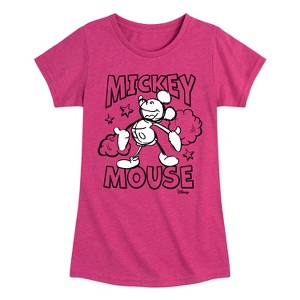 Girls' - Disney - Mickey Mouse Classic Sketch Fitted Short Sleeve Graphic T-Shirt - 1 of 4