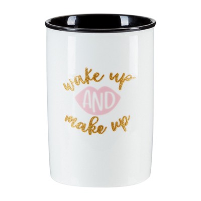 Glamlily Ceramic Makeup Brush Holder & Organizer Cup for Vanity, Wake Up and Makeup Cosmetic Brushes Cup