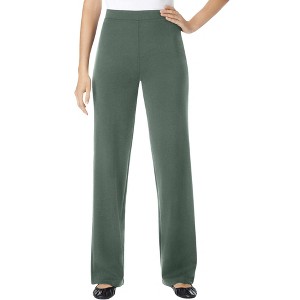 Woman Within Plus Size Petite Wide-Leg Ponte Knit Pant - 1 of 4