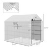 8' x 6' x 7' Portable Walk in Greenhouse with Mesh, Door, Windows, 18 Shelf, Trellis, Plant Labels - 3 of 4