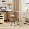Karl Home Teddy Swivel Chair Adjustable Rolling Office Desk Chair with Wheels and  Support for Living Room brown - 4 of 4