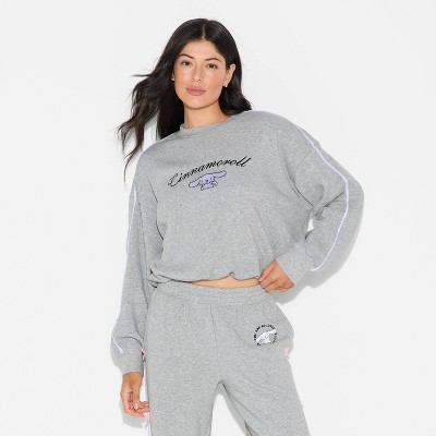 Women's Cinnamoroll Bubble Hem Graphic Sweatshirt - Light Gray - image 2