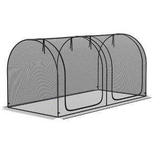 Outsunny Crop Cage with Two Zippered Doors, Storage Bag and Ground Stakes, Plant Protection Tent - 1 of 4