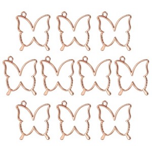 Unique Bargains Alloy Necklace Resin Casting Butterfly Shaped Pendant Frames 1.4" 20 Pcs - 1 of 4