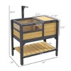 Tortoise Habitat Enclosure with Storage Shelf and Heat Lamp Support Indoor Outdoor Reptile Cage with Openable Lid - LAOTIES - 3 of 4