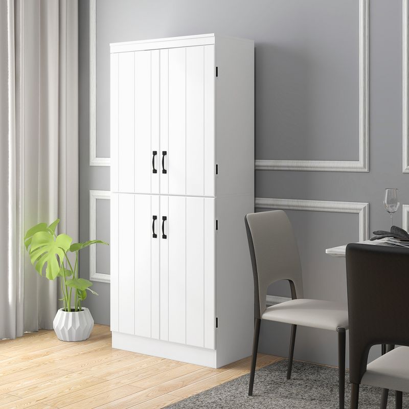 HOMCOM 70" 4-Door Kitchen Pantry, Freestanding Storage Cabinet, 6-tier Cupboard with Adjustable Shelves for Living Room, 2 of 7