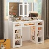 FUFU&GAGA Large Makeup Mirror Removable Storage Adjustable Light Vanity Table White - 4 of 4