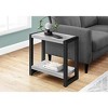 Monarch Specialties Accent Table Side End Narrow Small 2 Tier Living Room Bedroom Metal Laminate Grey Black Contemporary Modern - 2 of 4