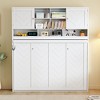 Queen Size Murphy Bed Foldable Bed Space-saving Wall Bed with Storage Shelves, White - ModernLuxe - 2 of 4