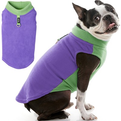 Gooby Half Stretch Fleece Vest Dog Sweater Purple, Small