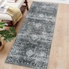 Traditional Distressed Area Rugs for Living Room Bedroom Non Slip Washable Medallion Pattern Printed Thin Carpet Rugs - 2 of 4