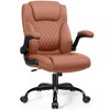 KERDOM Leather Office Chair, Big and Tall Office Chair 400LBS Wide Seat, Brown - 2 of 4