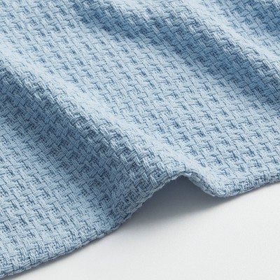 Cozy Coast Blue Cotton Full/Queen Knitted Blanket