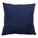 Saro Lifestyle Pinsonic Velvet Pillow With Polly Filling, Navy Blue, 22" x 22"