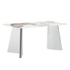 Maliang 63"x31.5x30" Marble-Patterned Slab Dining Table with Stainless Steel Legs - 2 of 4