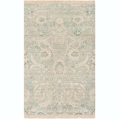 Mark & Day Wijster 6'x9' Rectangle Woven Indoor Area Rugs Sage: Handmade Cotton Polyester, Botanical Leaf Pattern, Stain-Resistant
