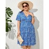 LXT-Plus Size Summer Dress Women's  A-Line Swing Floral Party Midi Dresses - 3 of 3