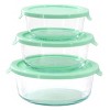 Gibson 12 Piece Glass Storage Container Set with Plastic Lids in Mint - 2 of 4