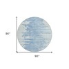 Sky Blue And Denim Blue Abstract Washable Indoor Outdoor Area Rug - 3 of 4