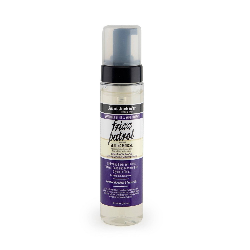 Photos - Hair Styling Product Aunt Jackie's Grape Seed Frizz Patrol Setting Mousse - 8.5 fl oz