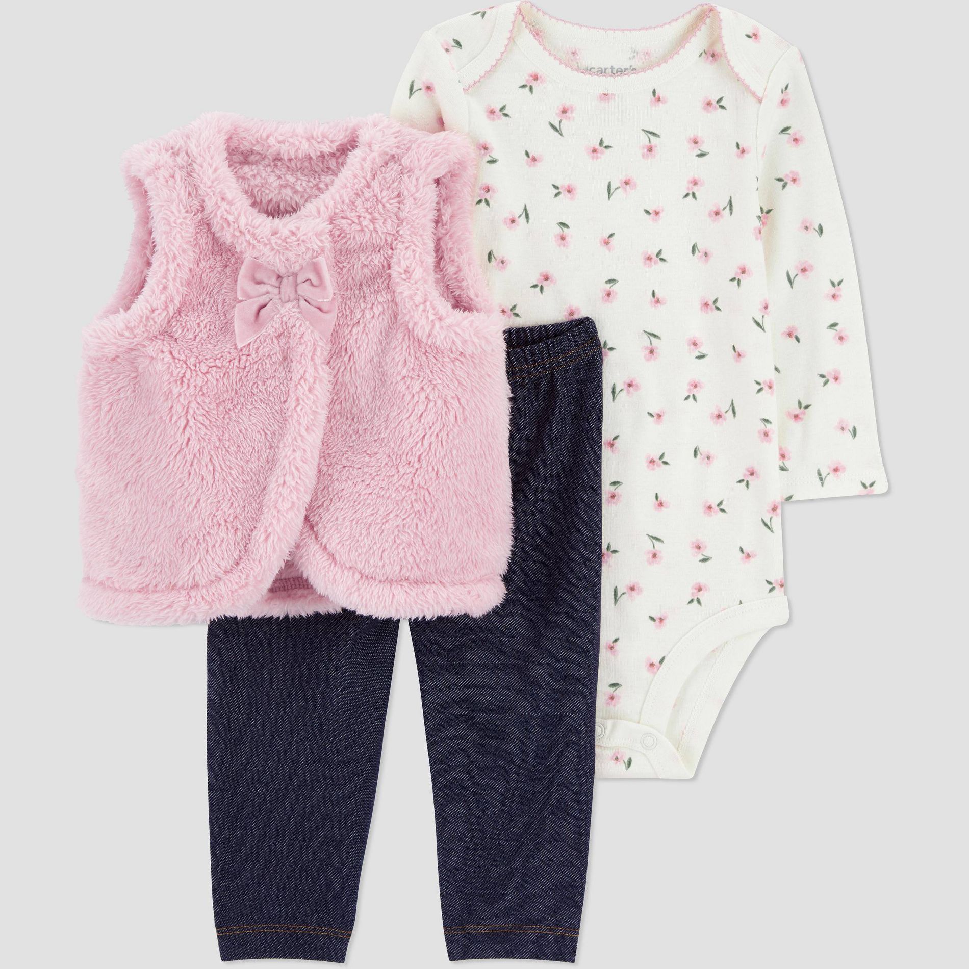 Carter's Just One You® Baby Girls' 3pc Vest and Leggings Set - Pink 18M
