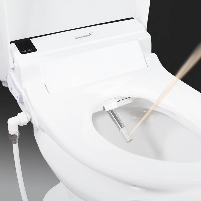 White Elongated Electric Bidet Toilet Seat with Remote Control