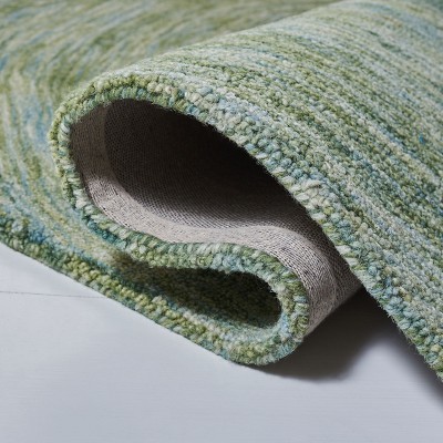 Sage Green Hand-Tufted Wool Square Area Rug 6' x 6'