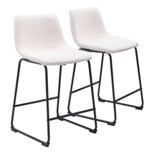 Zuo Smart Counter Stool (Set of 2) Ivory - 1 of 4