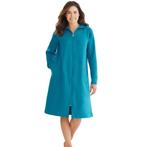 Dreams & Co. Women's Plus Size Petite Long Hooded Fleece