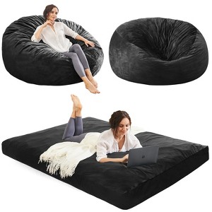 Inhand Memory Foam Filled 2-in-1 Bean Bag Chair With Soft Removeable Cover - Convertible Bean Bag Bed - 1 of 4