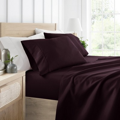 4 Piece Bed Sheet Set Solid Double Brushed Microfiber, Ultra Soft, Easy Care - Becky Cameron