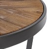 Kate and Laurel Gerhardt Round Metal Coffee Table, 24x24x15.5, Rustic Brown and Black - 4 of 4