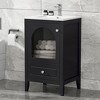 VYNXARIA 20" Bathroom Vanity with Sink, Bathroom Cabinet with Soft Closing Glass Door, A Drawer, Black - 2 of 4