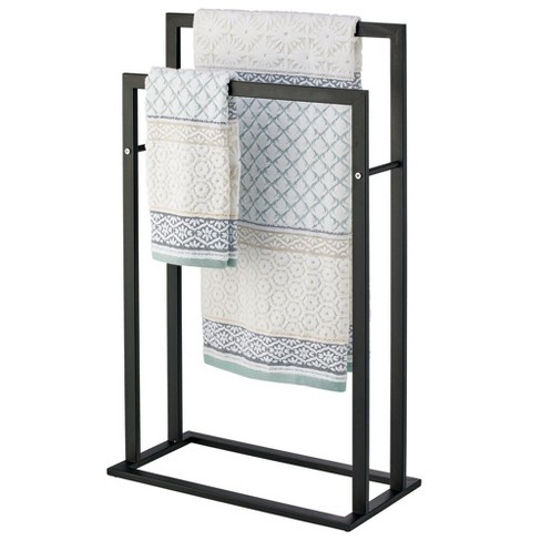Honey Can Do 3-Tier Mesh Top Free-Standing Drying Rack, Silver/Black