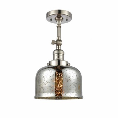 Bell - 1 Light Semi-Flush Mount In Industrial Style-14 Inches Tall and 8 Inches Wide
