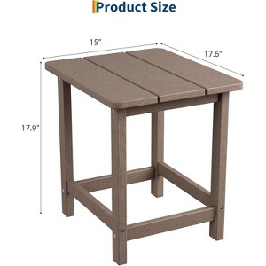 Outdoor HDPE Square Side Table - Adirondack Style Patio End Table for Pool, Beach - Weather Resistant & Easy Setup - 1 of 4