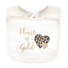 Little Treasure Baby Girl Cotton Bibs, Heart Of Gold, One Size - 3 of 4