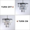 Modern Crystal Chandelier, Round Crystal Pendant Lighting, Adjustable Hanging Length Ceiling Light Fixtures For Bedroom Living Room Entryway - 4 of 4