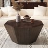 CENGHU 31.5" Modern Octagona Coffee Table, Black Walnut Rubber Wood Tea Table, Nightstand, Side Table for Living Room, Dining  Room, Bedroom - 2 of 4