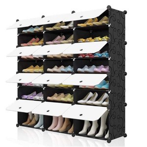 DIY Portable Shoe Rack Storage Rack 7-Shelf Storage Cabinet Suitable for High Heels, Boots and Slippers 40X30X30 Model, - 1 of 4